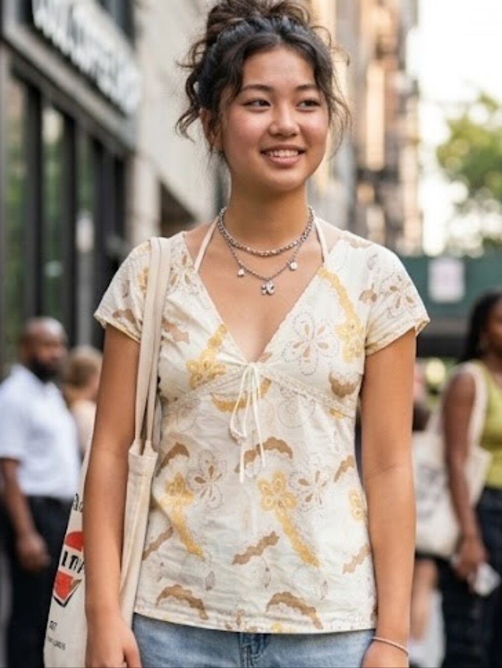 Boho Floral V-Neck Top with Built-in Bralette